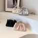 Small And High-end Feeling Cloud Pearl Handle Handle, Single Shoulder Crossbody Bag, 2024 Summer New Pleated Small Bag_voghion.com