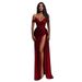 Women's Clothing Cocktail Party Evening Dress Summer New V Neck Tube Top Dress Catwalk Annual Meeting Evening Dress_voghion.com