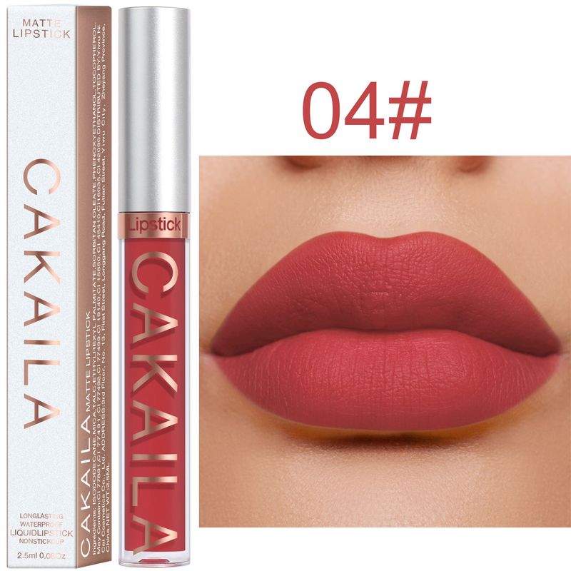 vloeibare matbruine lippenstift 18 kleuren waterdicht duurzaam niet-plakkerig cup plantaardig naakt rode lipgloss ondergoed_voghion.com