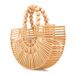 Sac à main en bambou tissé à la main avec perles en bois Sac à main rétro pour femme Sac de plage tendance_voghion.com