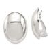 Sterling Silver Polished Non-Pierced 22x15mm Oval Button Earrings_voghion.com
