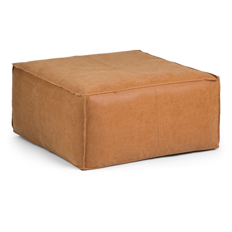 Brody - Large Square Coffee Table Pouf - Distressed Brown_voghion.com