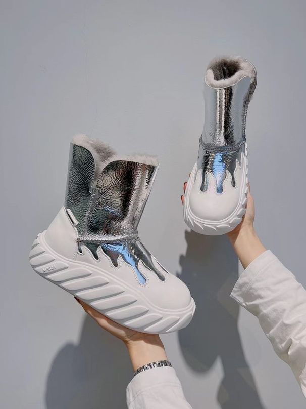 Eurooppalaiset tavarat Talvi Uudet lampaannahkaturkikset Integroitu Lumi Naisten S Väri Sopiva Sponge Cake Pohja Paksu Lämpimät Lyhyet Saappaat_voghion.com