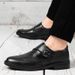 Euro Step Autumn British Style Cowhide Business Formal Men's Pointed Leather Brogue Carved Strap Monk Shoes_voghion.com