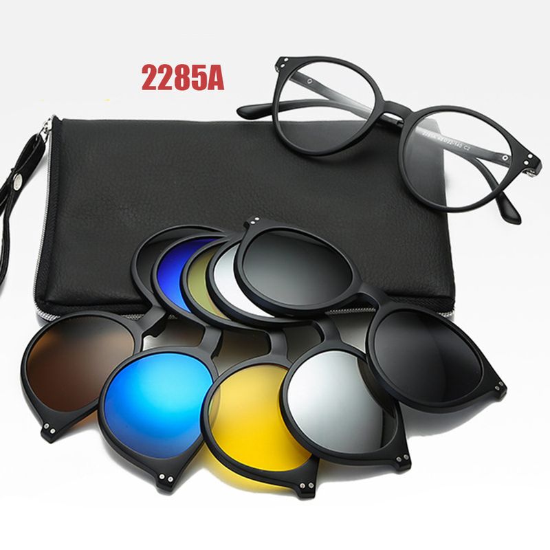 Nei Arrivée 6 an 1 Brëllgestell Männer Fraen mat 5 Stéck Clip-On polariséierter Sonnebrëll Magnéitbrëll Männer Computer Optesch 2285_voghion.com