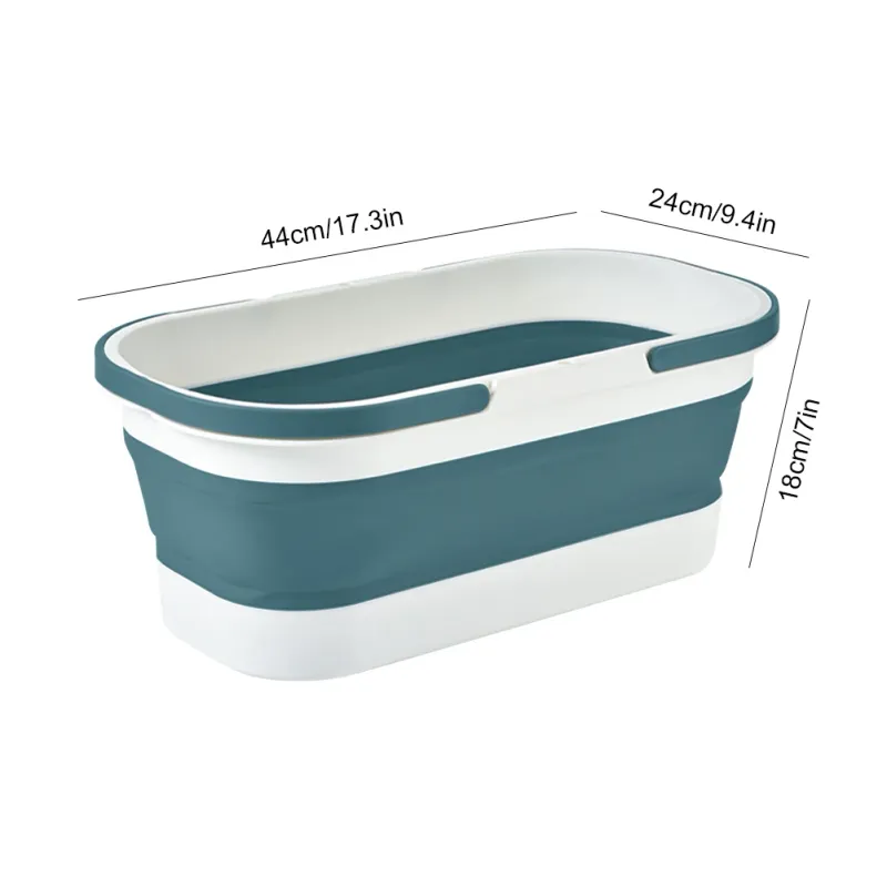 30L Folding Mop Bucket Rectangular Plastic Camping Bucket Large Capacity Washing Basin Household Cleaning Bathroom Accessories_voghion.com