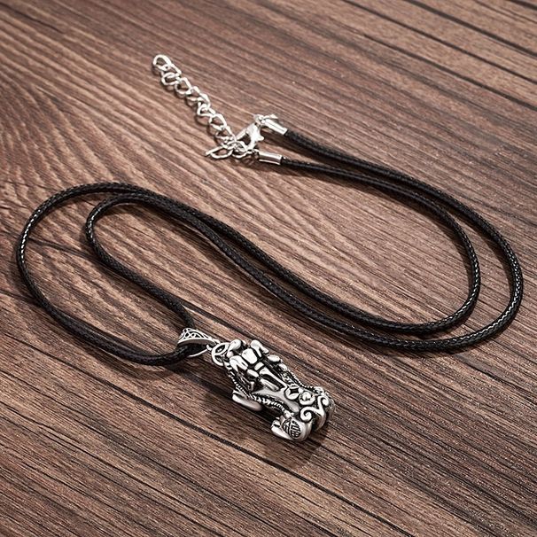 Lucky Money Pixiu Silver Plated Pendant Female Domineering Trendy Retro Old Ethnic Style Imitation Thai Silver Necklace Men_voghion.com