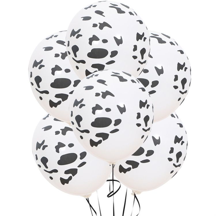 Set di palloncini in lattice premium da 12 pollici a tema animali - Disegni con teste di tigre, mucca, zebra e cervo con impronte di zampe - Colori vivaci per feste e decorazioni_voghion.com