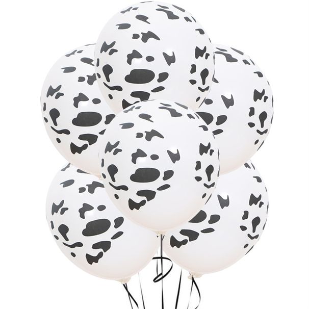 Set di palloncini in lattice premium da 12 pollici a tema animali - Disegni con teste di tigre, mucca, zebra e cervo con impronte di zampe - Colori vivaci per feste e decorazioni_voghion.com