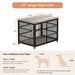 Furniture style dog crate wrought iron frame door with side openings, Grey, 43.3''W x 29.9''D x 33.5''H._voghion.com