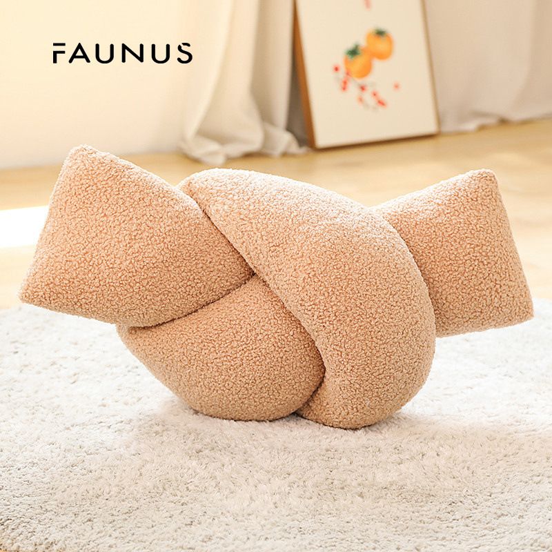 3D Geometric Knot Pillow - Soft Plush Moon & Ball Decorative Cushion (Modern Abstract Shape Squishy Toy For Sofa Bed Gift Home Decor Velvet Fabric)​_voghion.com