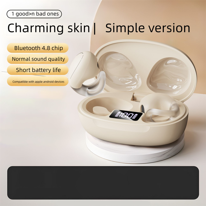 2025 New Bluetooth Headset Bone Conduction Ear Clip Wireless Sports Running Long Battery Life Suitable_voghion.com