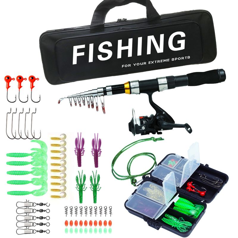 Luya Fishing Gear Set 2.1m2.3m Two Sets Of Double Rods And Wheels For Travel Portable Fishing And Fishing Full Equipment_voghion.com