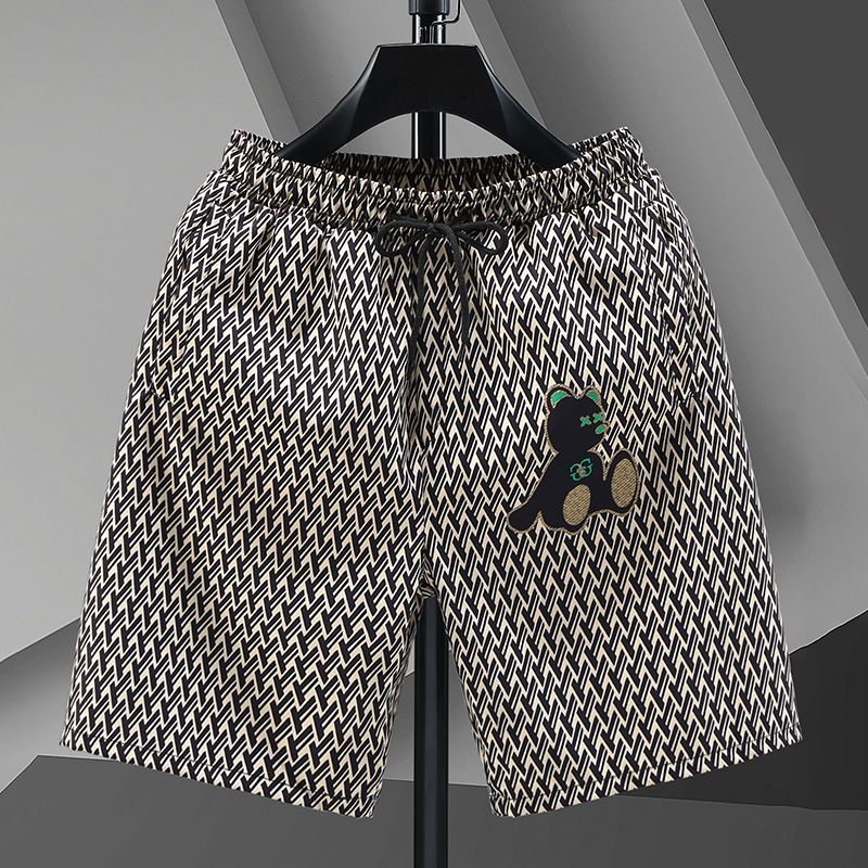 Ice Silk Casual Shorts Men's Summer New Fashion Quick Drying Capris Loose Outwear Fashion Sports Beachwear_voghion.com