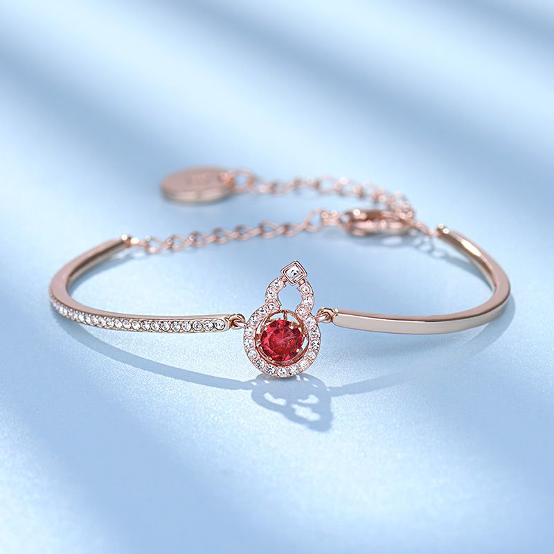 Braccialetto con zucca rossa dell'anno zodiacale per le donne Braccialetto con elemento di cristallo blu_voghion.com