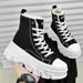 Herrenschuhe neue Stil Schuhe dicke Sohlen Canvas Paar Schuhe geschlossene Zehe High Top große Größe Damenschuhe Wildleder Schneestiefel_voghion.com