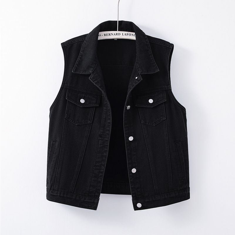 Spot niche design denim vest women's denim jacket loose denim jacket jeans women COAT_voghion.com