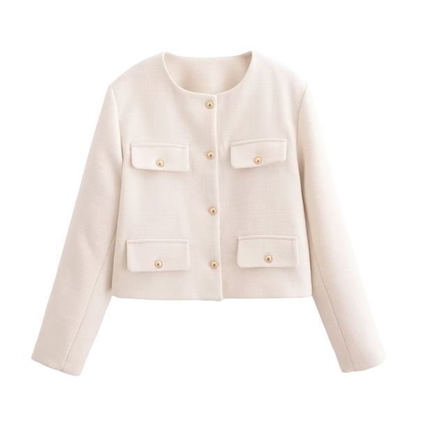 Abbigliamento donna autunno e inverno nuovo temperamento alla moda piccolo stile profumato filatura grezza giacca corta_voghion.com