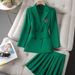 Női ruházat Zöld öltöny Rakott szoknya Öltöny Női őszi új őszi kabát Női temperamentumos felsőkategóriás junior kosztüm_voghion.com