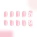 False Nails Short Glossy Pink Bow Cute Sweet Wear Nail Simple Ins All-match Manicure 24 Pieces_voghion.com