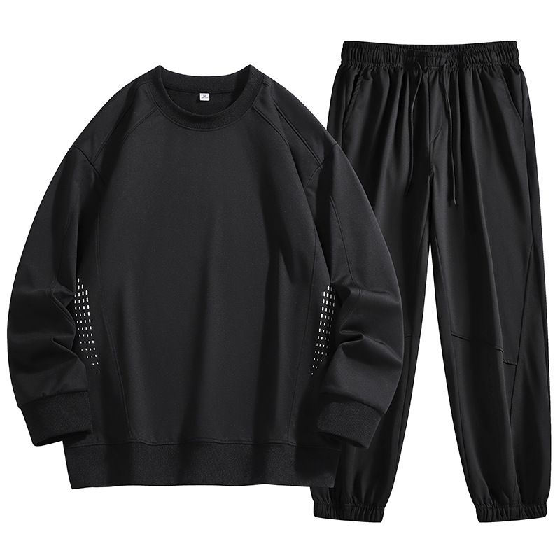 ​​Herren Casual Herbst Pullover Set - Rundhals Pullover & Jogginghose Zweiteiliges Outfit (Grau, Schwarz, Apricot) - M-4XL​​_voghion.com