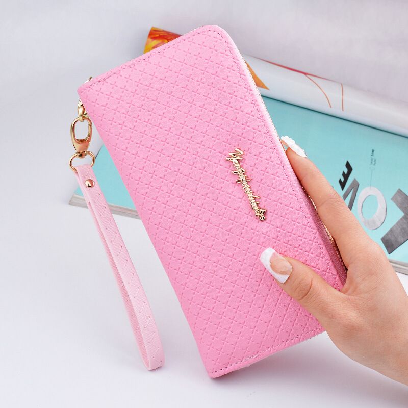 Ladies Zipper Purse Large Capacity Practical Hand Woman PU Leather Fashion Female Long Section Wallet_voghion.com