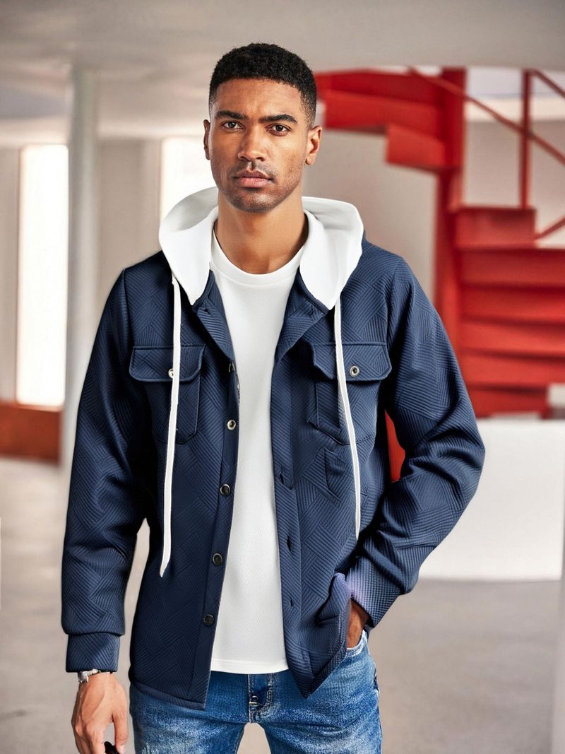 Heißer Verkauf männer Casual Jacke Neue Mit Kapuze Sweatshirt Modische Einfarbig Herbst Und Winter Strickjacke Trend_voghion.com