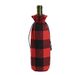 Haube Christmas Decorations Red and Black Large Plaid Wine Bottle Set Black and White Plaid Drawstring Wine Bottle Bag Wine Dress Up_voghion.com