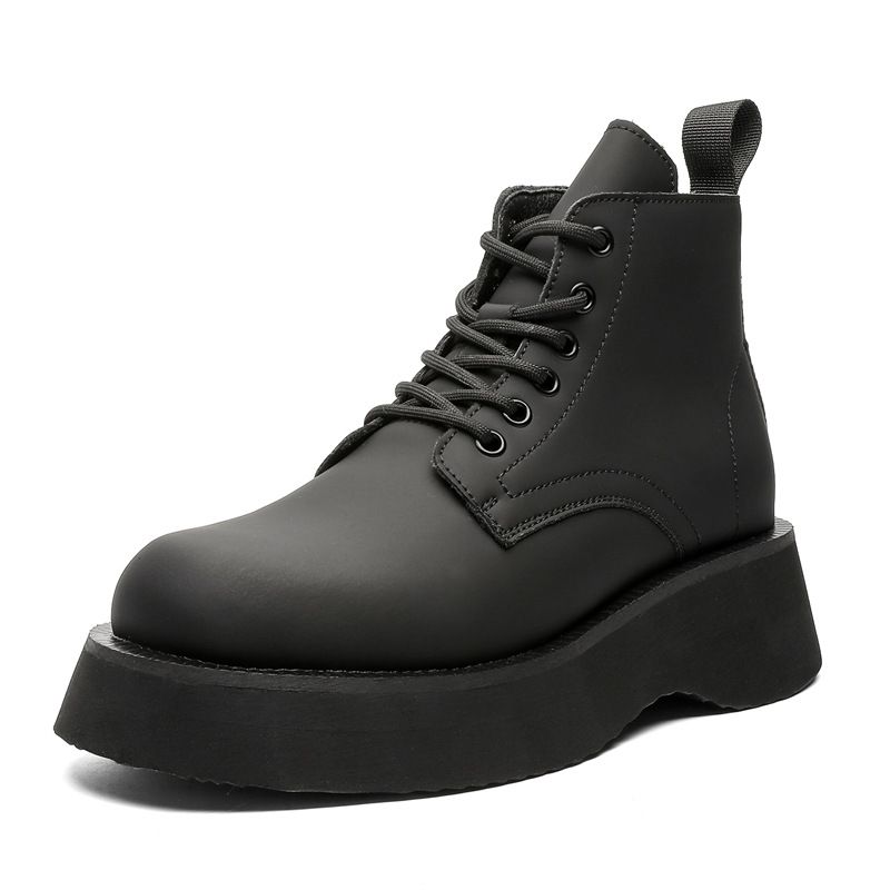 Vintage Men's Martin Boots Medium Boots Black Tooling Chelsea Men's Boots_voghion.com