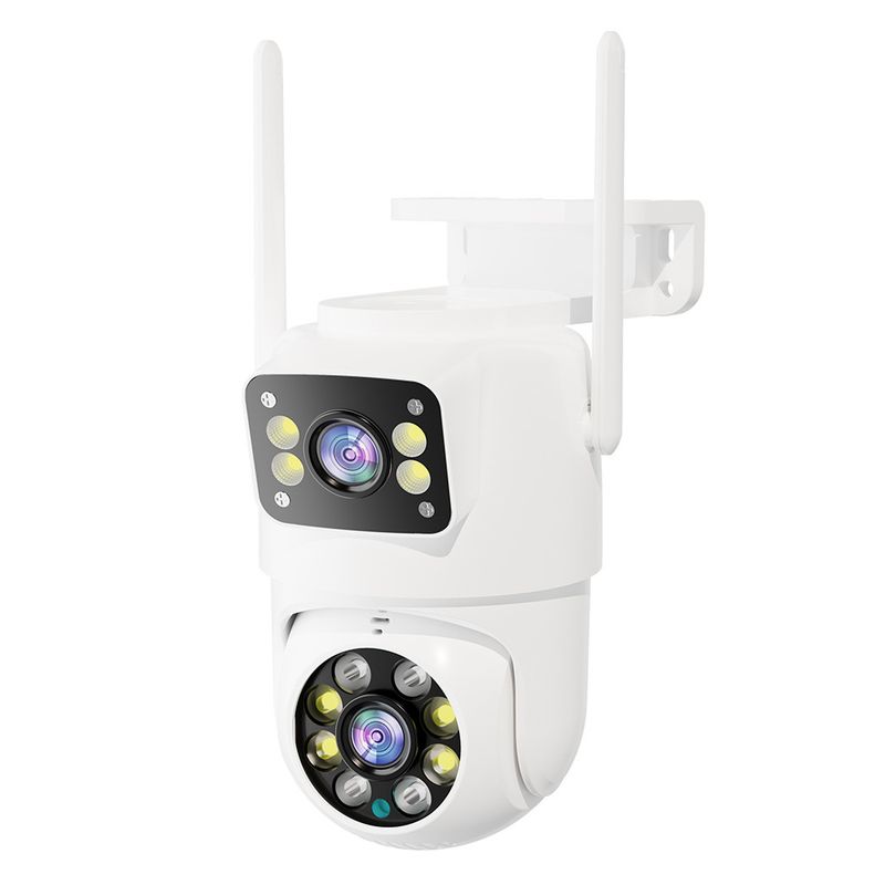 Telecamera di monitoraggio intelligente impermeabile per esterni con palla di pistola, visione notturna ad alta definizione, telecomando per telefono cellulare con doppio schermo_voghion.com