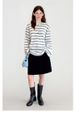 Miu Series Horn Button Henley Shirt Lazy Striped Long Sleeve Loose T-Shirt For Women 2025 New Model_voghion.com
