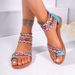 Boho Chic Spliced Plus-size Flat Sandals For Women_voghion.com
