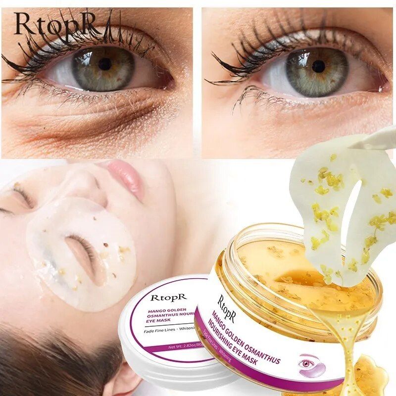 Mango Golden Osmanthus Eye Patches Bright And Nourishing Anti-Puffiness Dark Circle Anti-Aging Treatment Mask Skin Care Products_voghion.com