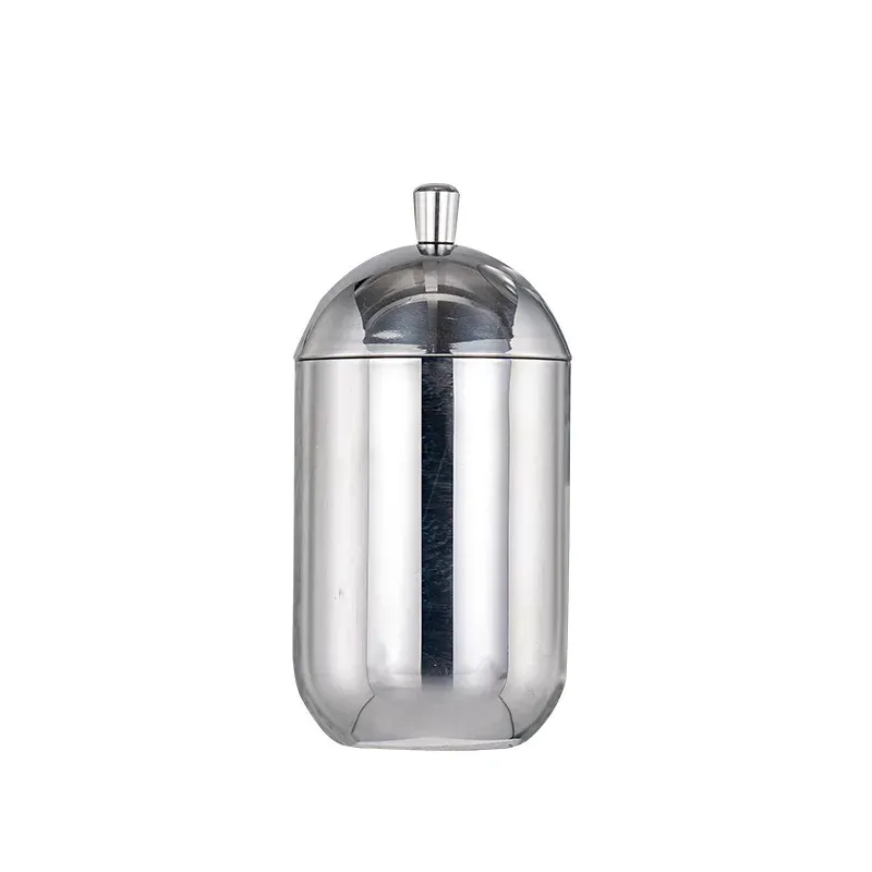 Barattoli metallici in acciaio inossidabile con coperchio Contenitori cilindrici piccoli per tè, zucchero, chicchi di caffè, caramelle, snack e altro ancora_voghion.com