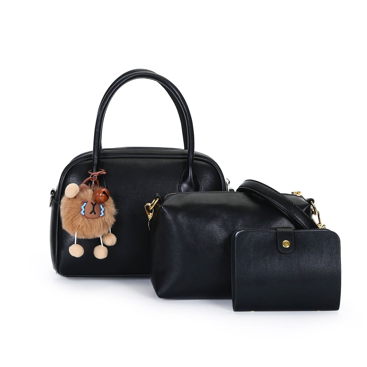 Borsa da donna in tinta unita, nuova borsa a tracolla in stile coreano, retrò, semplice, con ciondolo_voghion.com