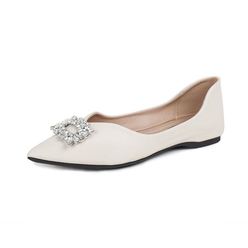 318-6 Huidong Yixin Da 2025 New Square Buckle Rhinestone Flat Single For Women Pointed Toe With Hidden Wedge Large Size_voghion.com