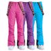 001 Gsousnow Damen Winddicht Wasserdicht Verdickt Warm Skianzug Snowboard Schneehose mit Riemen_voghion.com