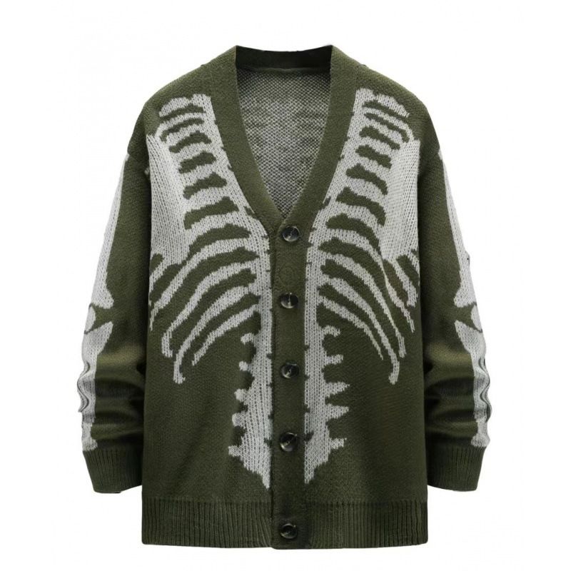 Men's Clothing new independent station autumn and winter sweater jacket Halloween knitted cardigan men and women_voghion.com