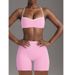 OEM Beauty Back Sports Color-Block Bra Peach Hip High Elastic Hip-Lifting Yoga Pants_voghion.com