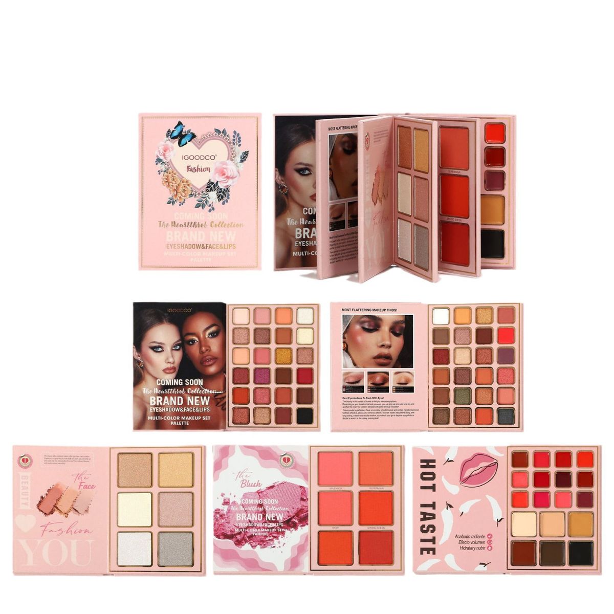 78-Color Book Style Makeup Palette - Matte & Shimmer Eyeshadow + Blush + Highlighter + Concealer + Lipstick (All-In-One Travel-Friendly Vegan)_voghion.com