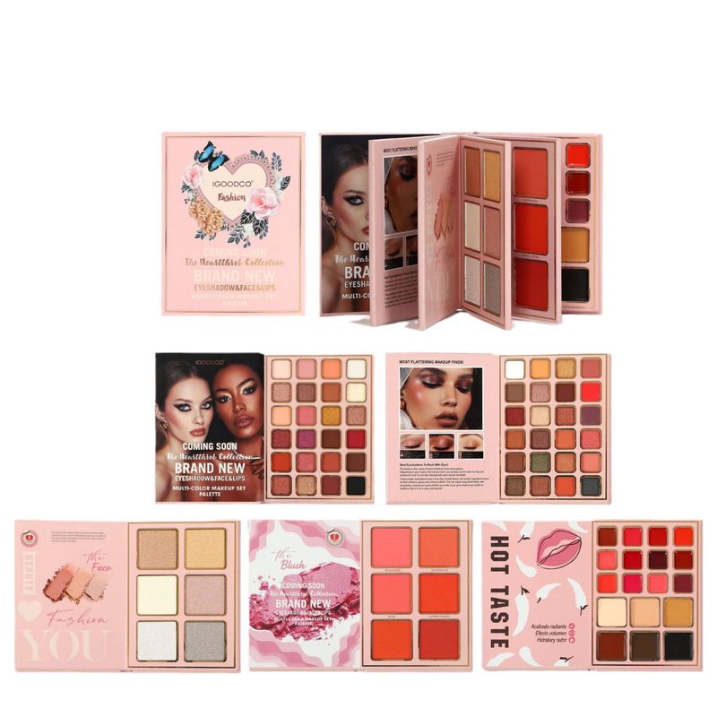 Paleta de maquillaje de 78 colores: sombras de ojos mate y brillantes, rubor, iluminador, corrector y labial (todo en uno, vegana, ideal para viajes)_voghion.com