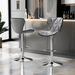 Bar Stools Set Of 2, Swivel Adjustable Counter Height Barstools With Back And PU Leather-Gray_voghion.com