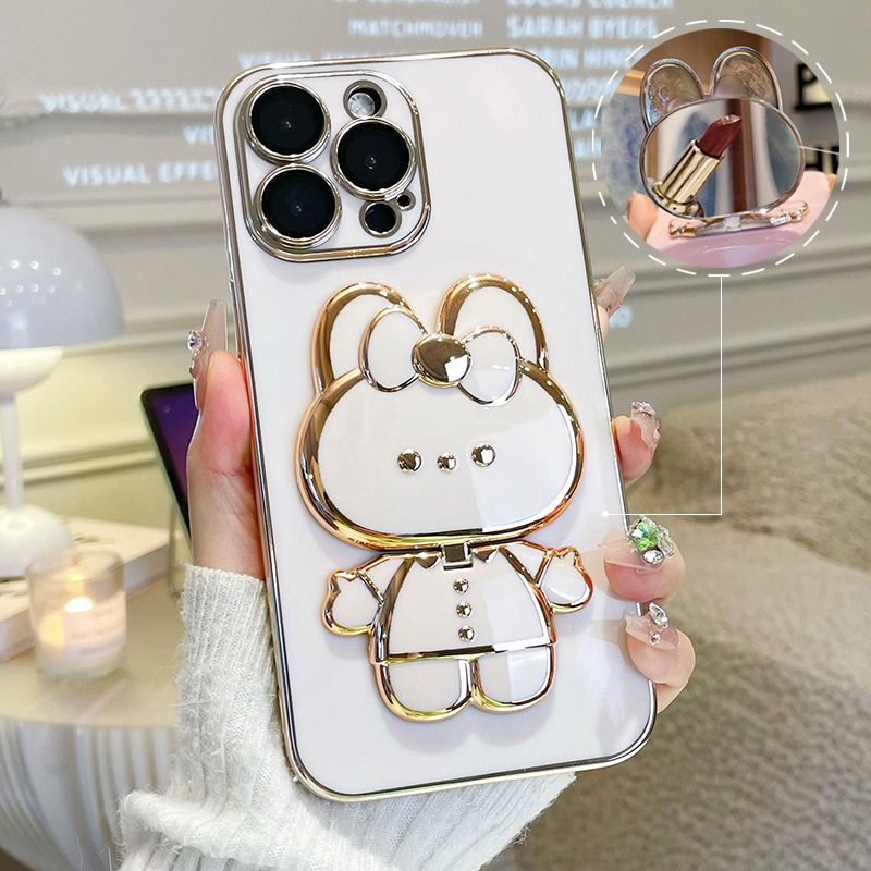 For Funda Samsung Galaxy Note 20 Note20 Ultra 20Ultra Case Cover Cute Luxury Plating With Mirror Stand Holder Phone Case Celular_voghion.com