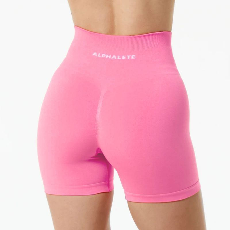 Damenbekleidung Sportshorts Hochelastische Yoga-Shorts Nahtlose Hip-Lift-Fitnesshose Schnelltrocknende Dreiviertelhose_voghion.com