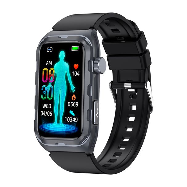 Nuovo braccialetto intelligente 79 con monitoraggio della frequenza cardiaca, della pressione sanguigna, del sonno, della glicemia, dei lipidi nel sangue, dell'acido urico, promemoria informativo, conteggio dei passi, esercizio fisico_voghion.com