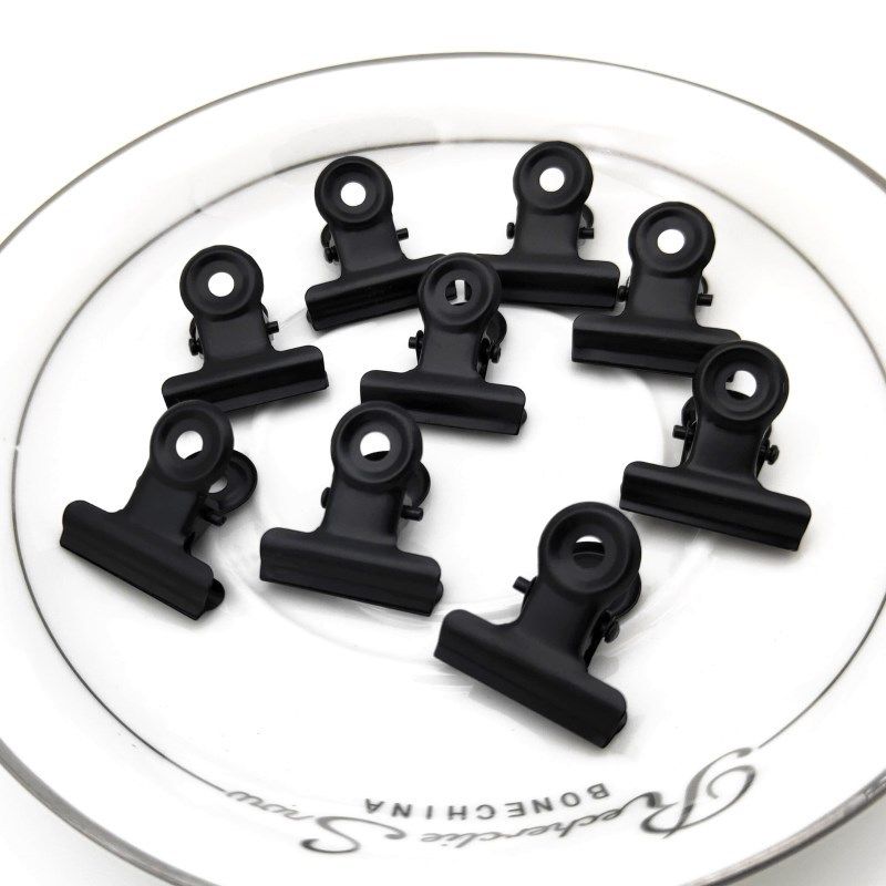Black small clip 22mm iron clip small round Bill clip stationery photo clip wallet bulk bag stock_voghion.com