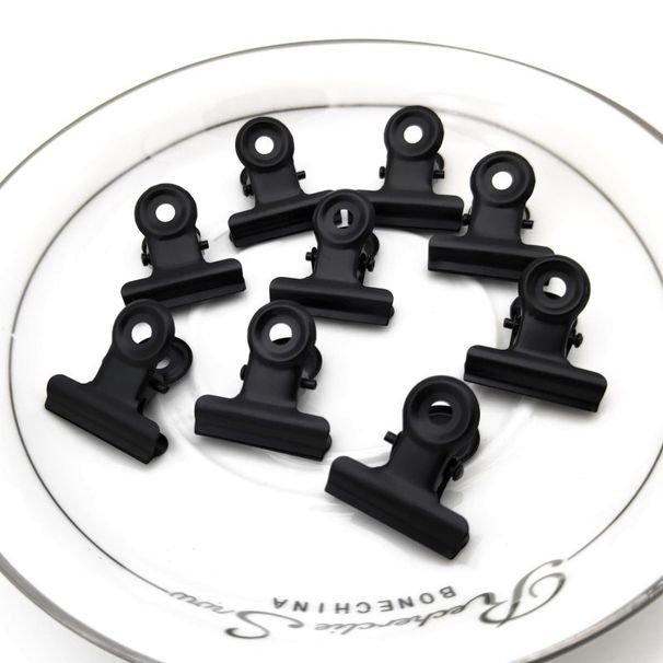 Black small clip 22mm iron clip small round Bill clip stationery photo clip wallet bulk bag stock_voghion.com