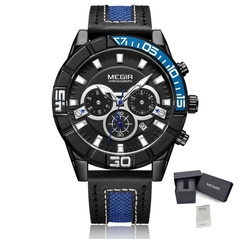 Watches for Mens  Luxury Military Sports Watches Chronograph Leather Waterproof Date Quartz Wristwatch Man Clock_voghion.com