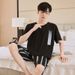 Spring and new men's short sleeved shorts, plus size pajamas, student Modal loose home clothes can be worn outside in_voghion.com