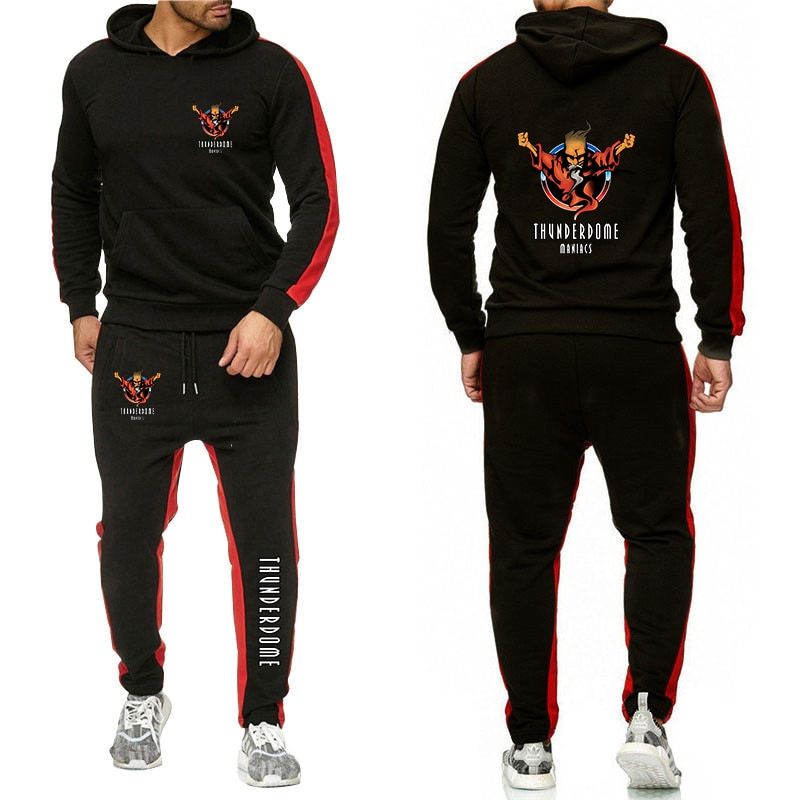 Thunderdome Auumn et Winer Jogging Suis pour hommes à capuche + casseroles Tracksui mâle Sporswear gymnase décontracté vêtements Swea_voghion.com